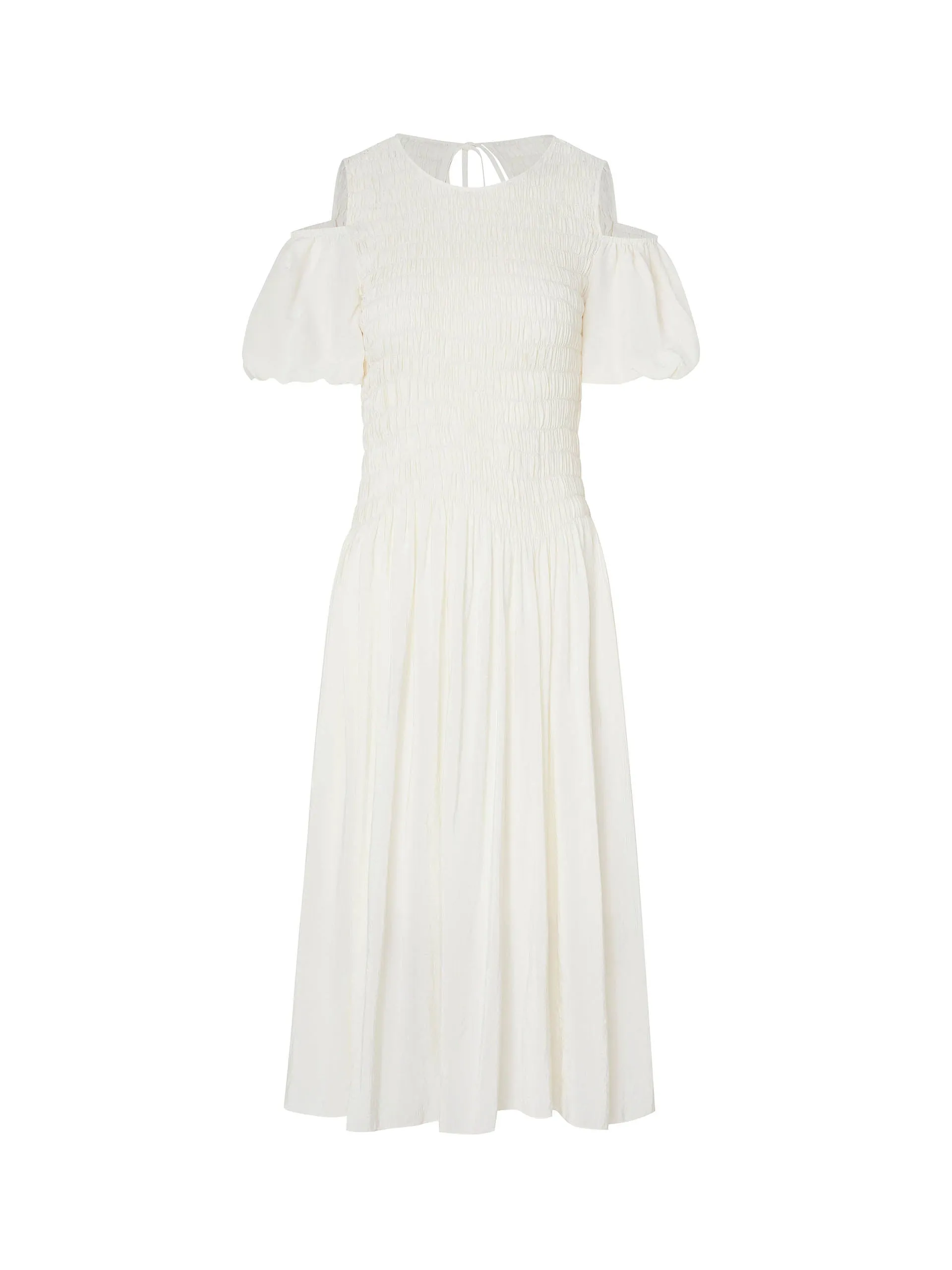 Cut Shoulder Smocked Dress trendy details