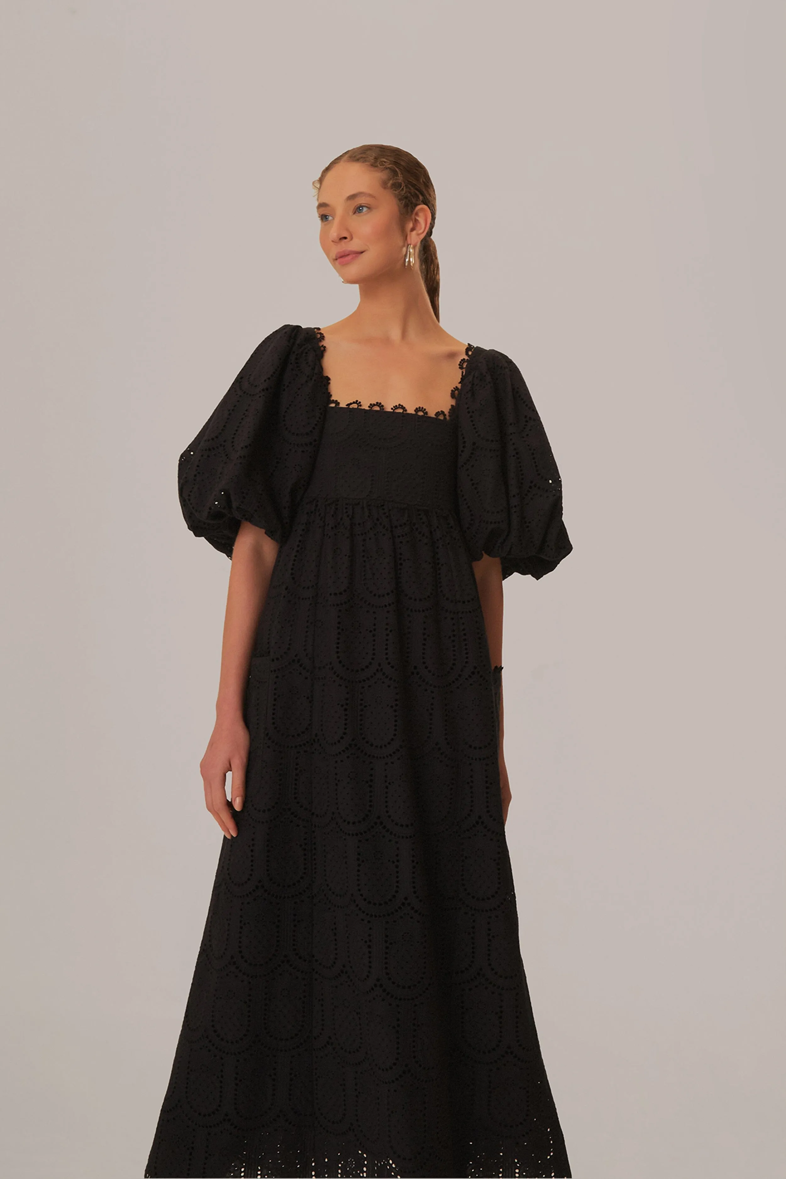 Black Pineapple Eyelet Maxi Dress With its sleek and chic design this dress is perfect for both casual and formal settings Stitch Glow