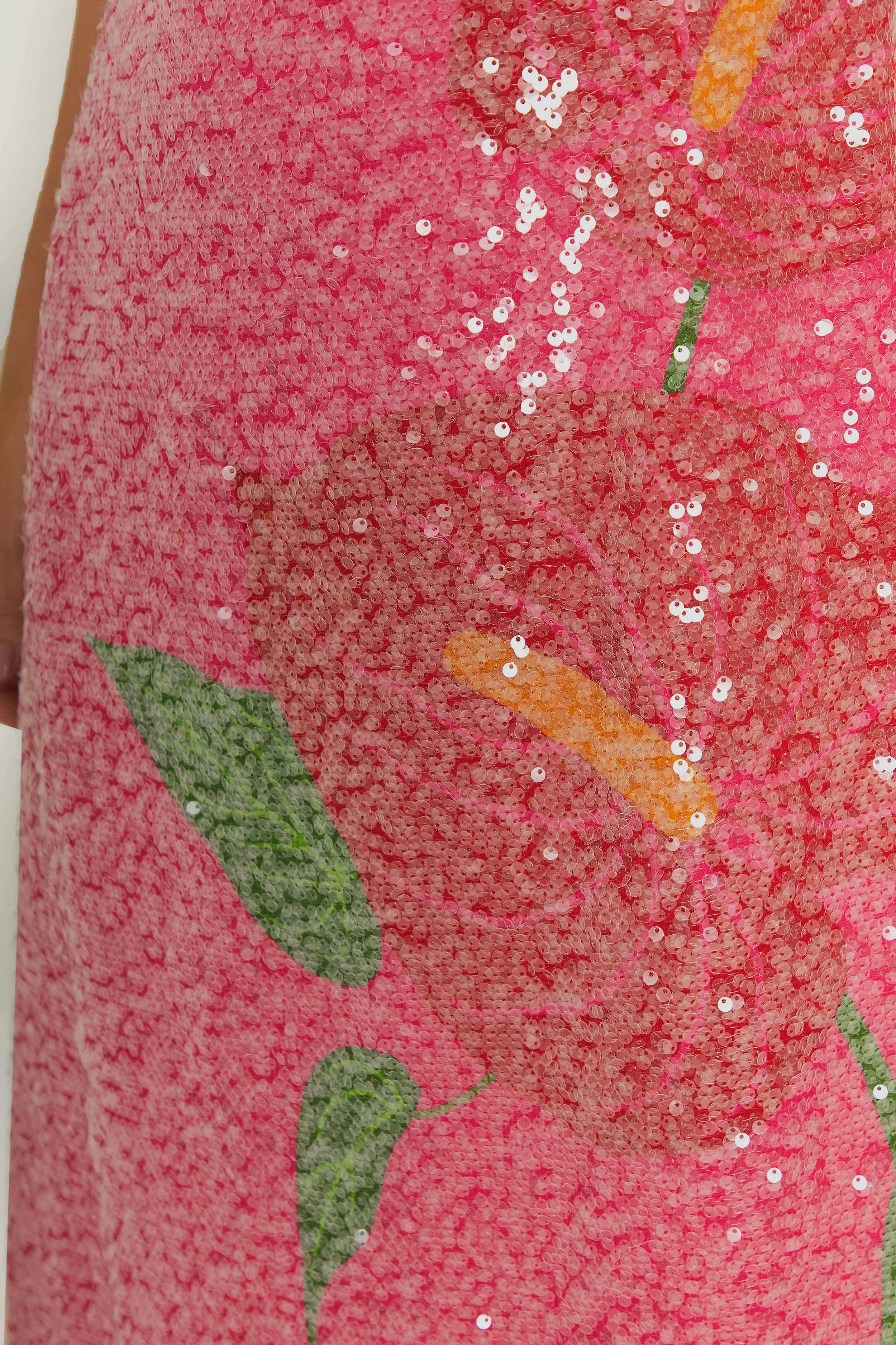 Pink Anthurium Flowers Slip Maxi Dress Park Date