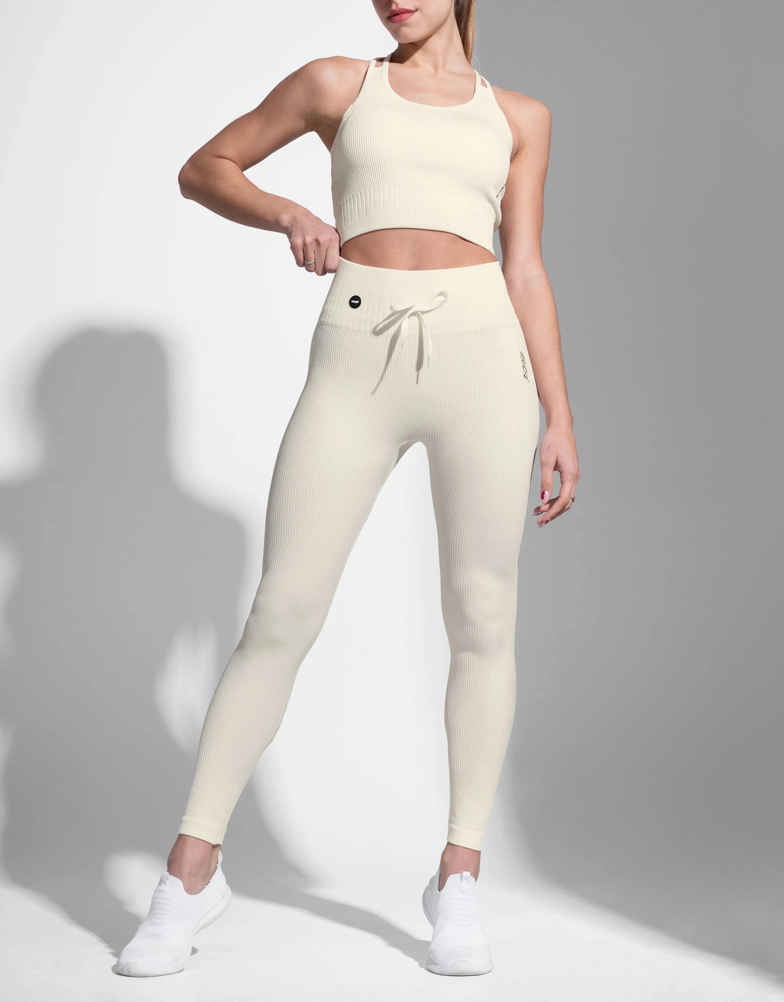 WHITE CORD SEAMLESS Studio Practice Luxury Choice Movement Friendly