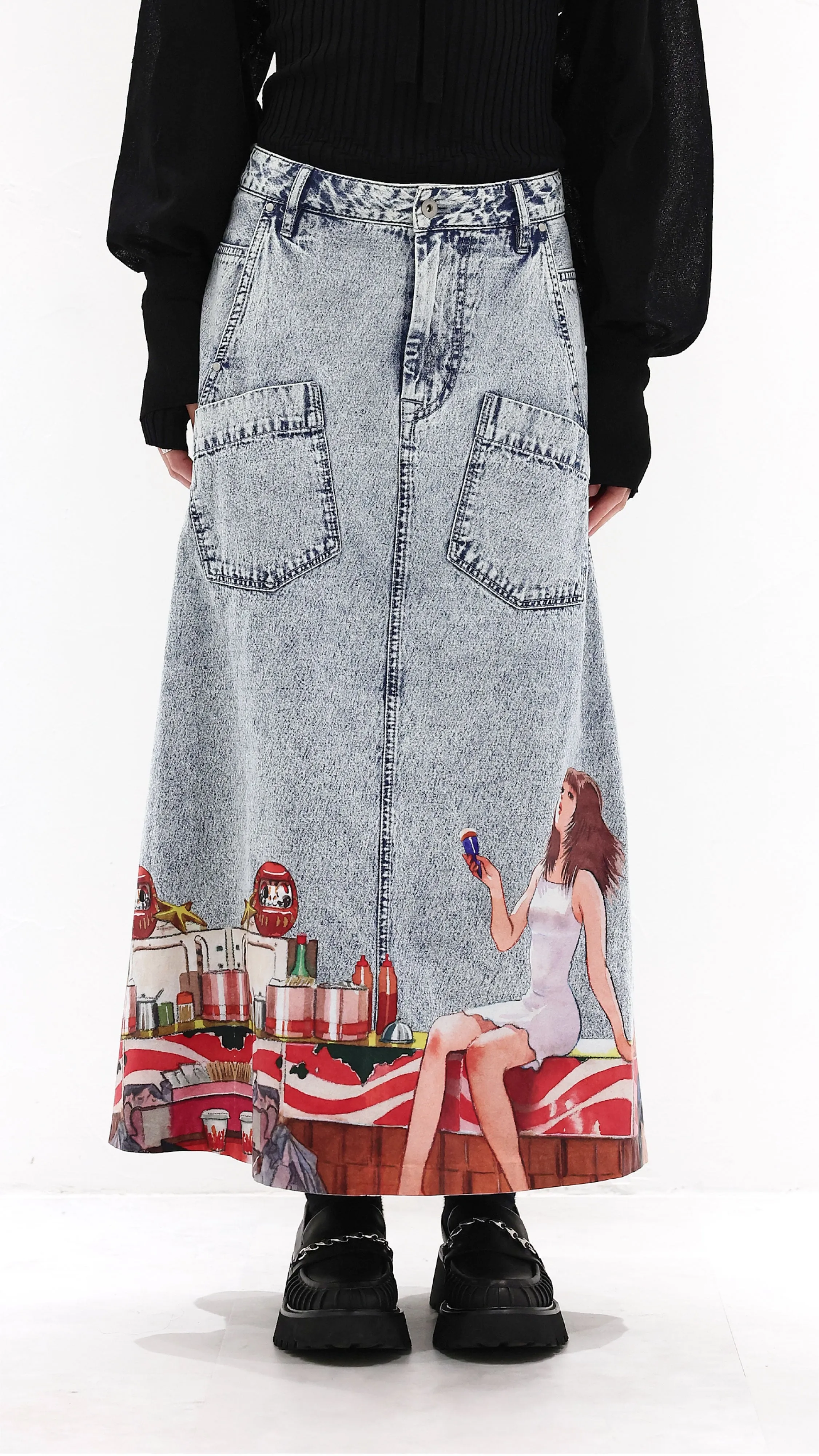 Flow Look INITIAL x Little Thunder Anime Skirts