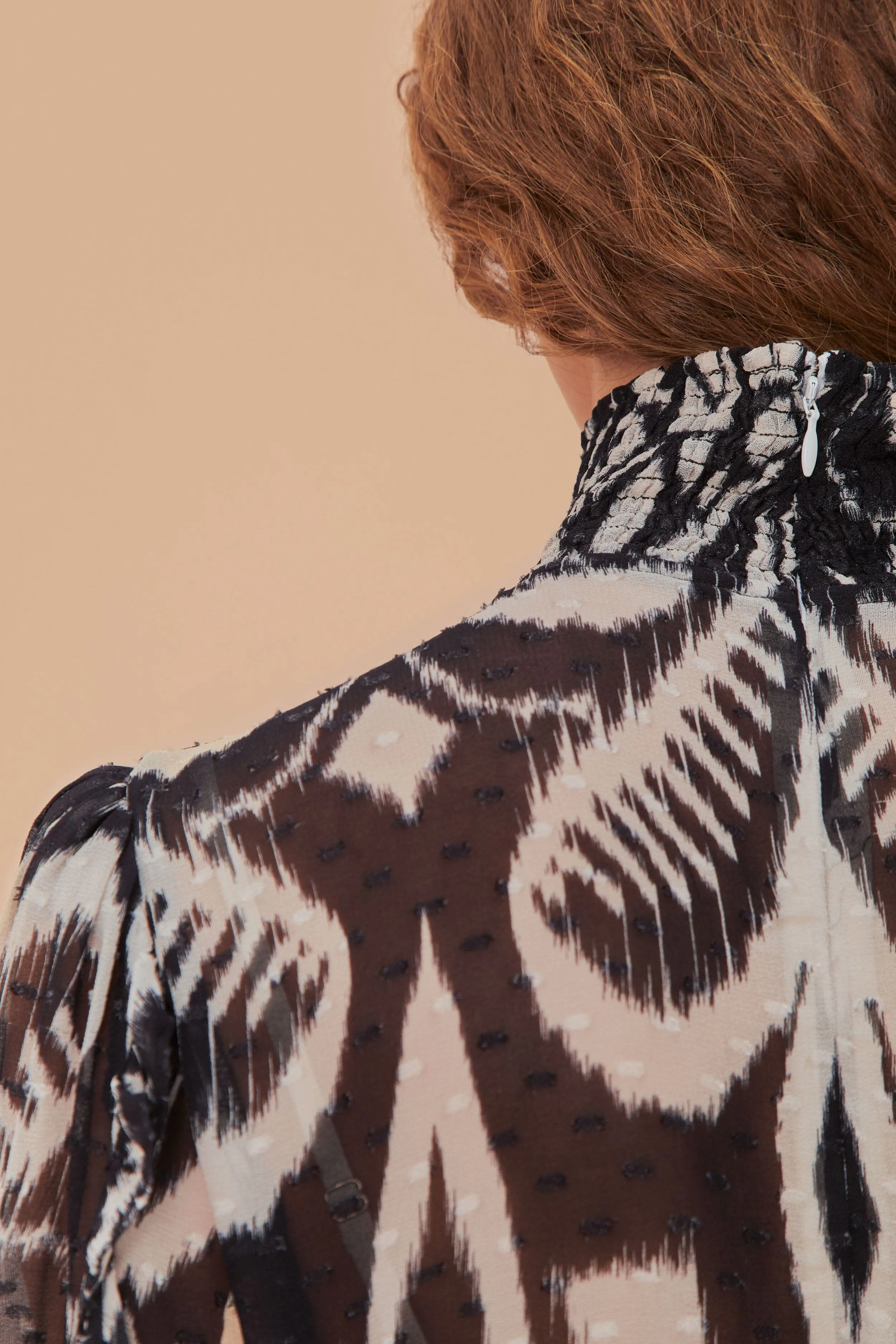 Pineapple Ikat Black Mini Dress Water Resistant