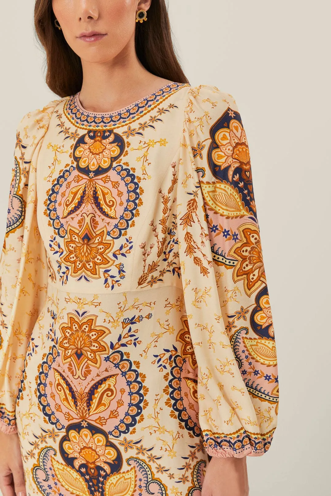 Beige Boho Midi Dress Self expression Plaza Walk