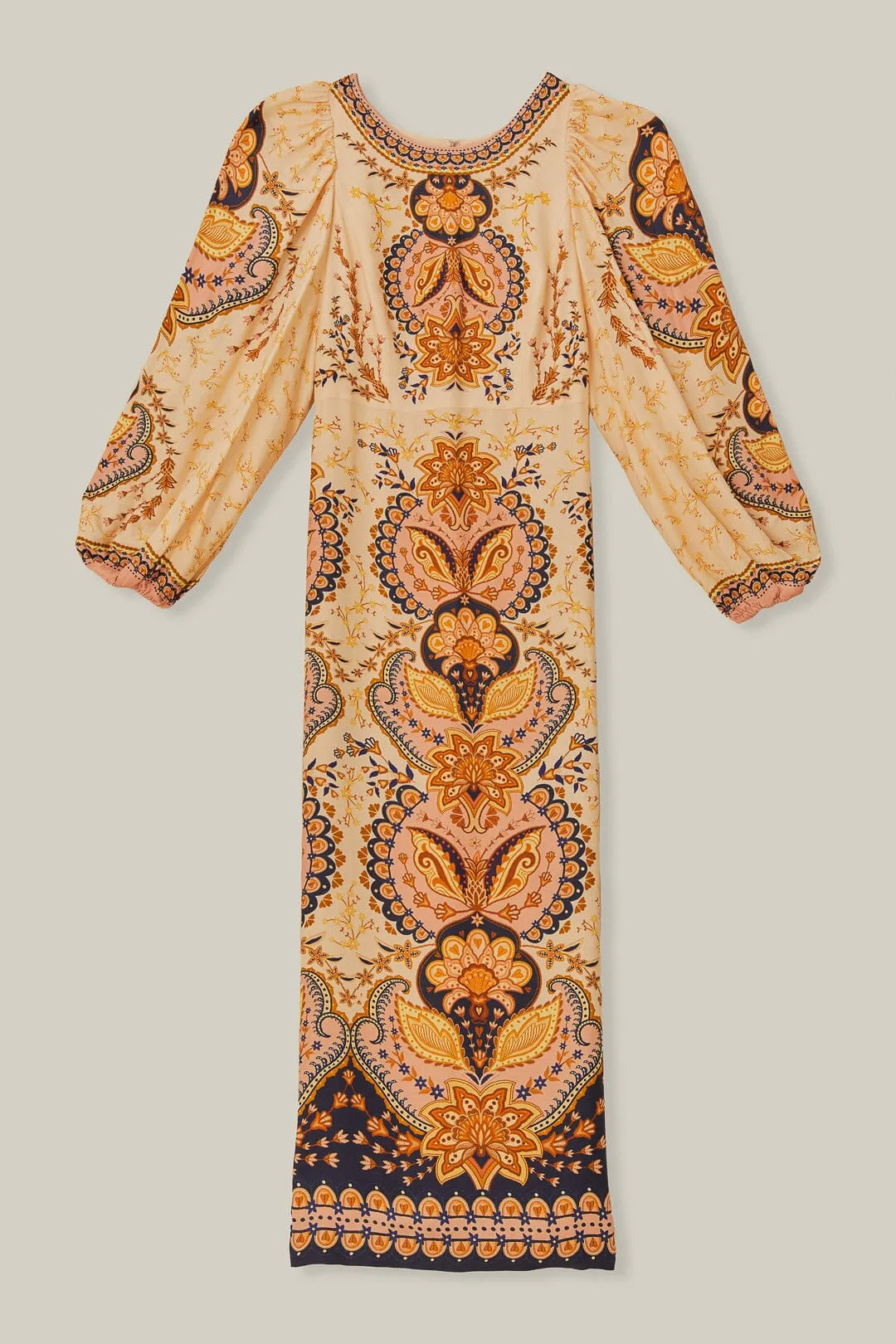 Beige Boho Midi Dress Minimalist Girl Elegant Mom