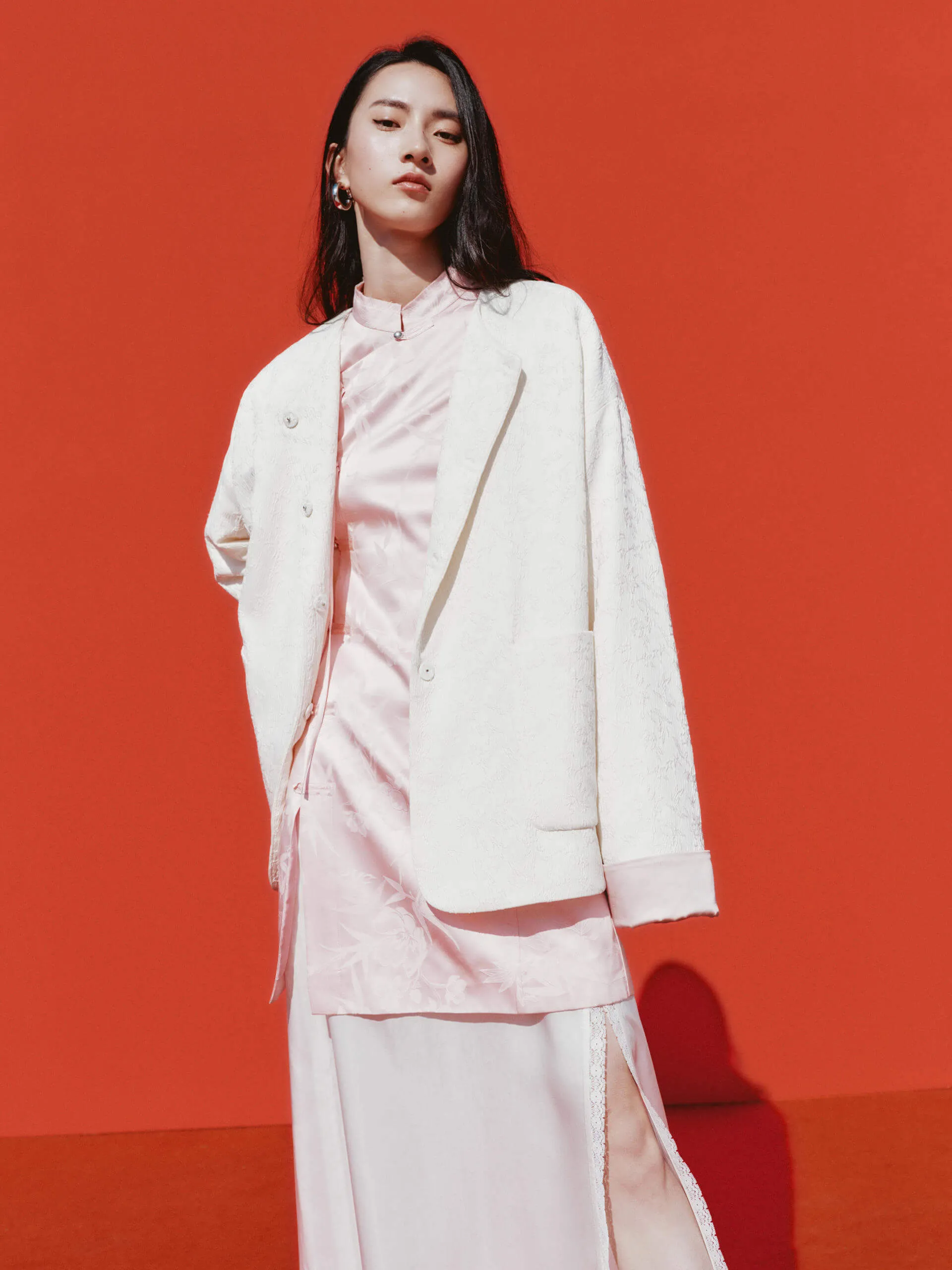Silk Blend Jacquard Dress Cozy Fashion
