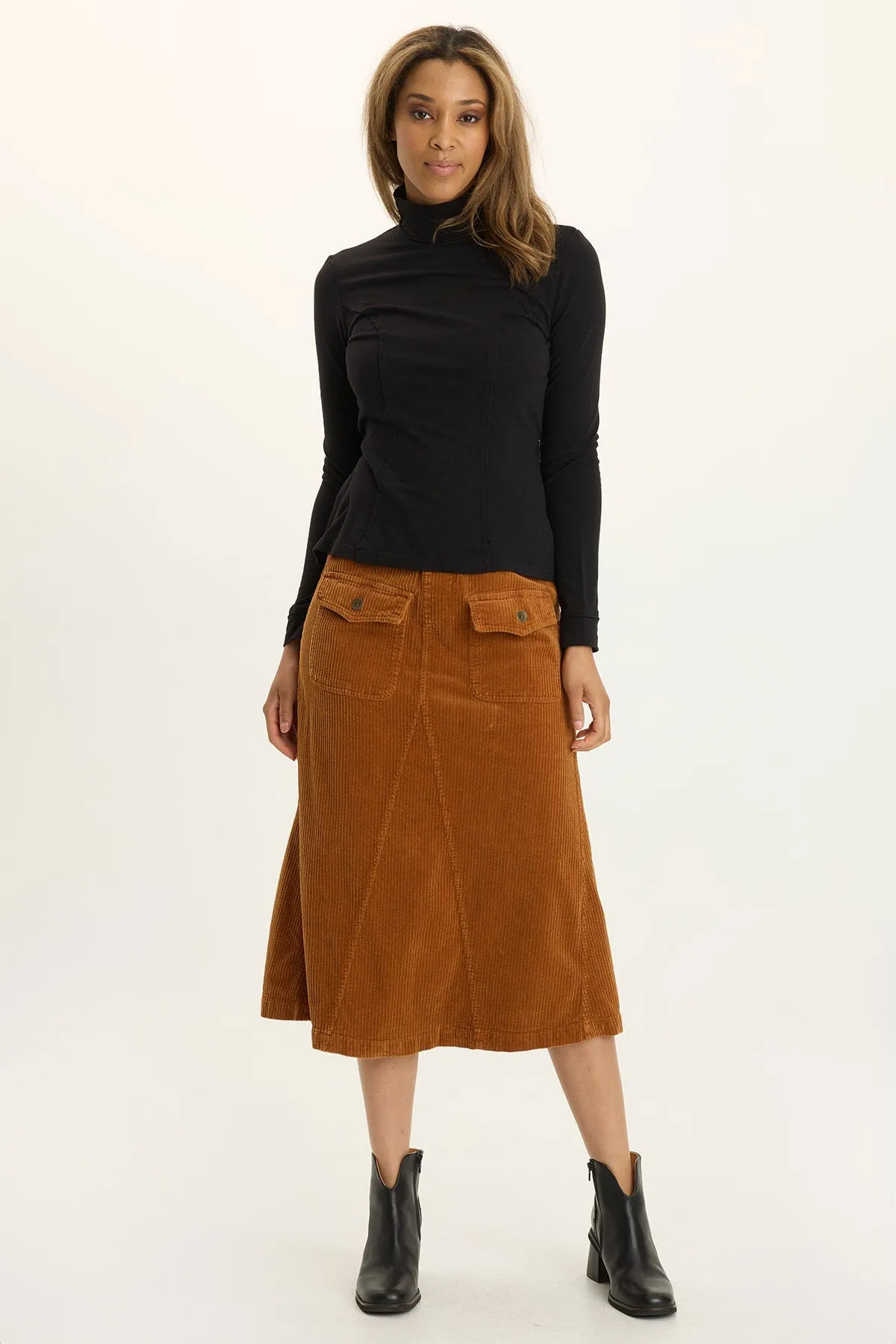 Kari Jersey Mock-Neck Peplum Top LayeredNeckline EcoFriendly Material