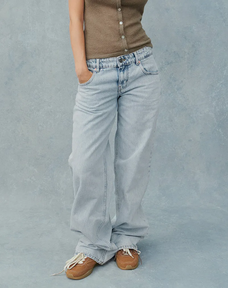 Low Rise Parallel Jeans in 80s Light Blue Wash Swim Easy