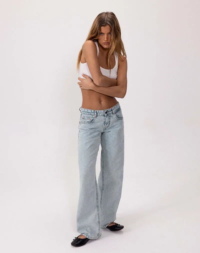 Picnic Fun PrecisionTailoring Low Rise Parallel Jeans in 80s Light Blue Wash