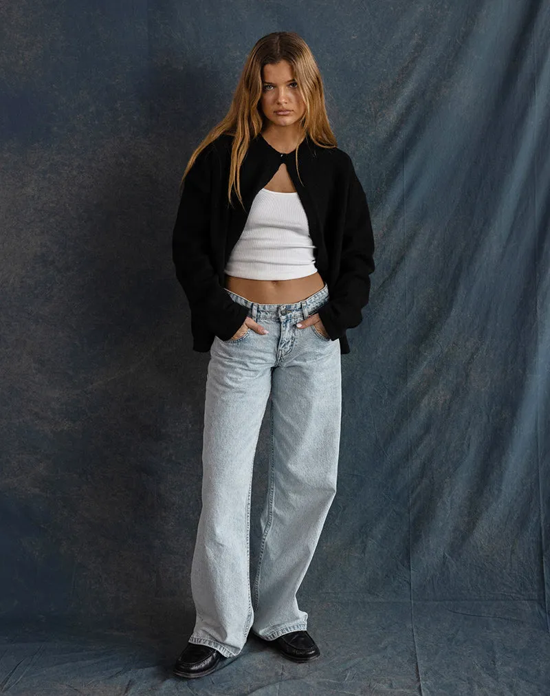 Low Rise Parallel Jeans in 80s Light Blue Wash SeamlessTransition HypoallergenicTextile