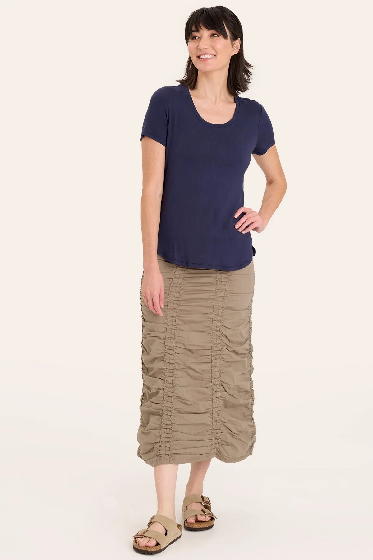 Sheer Glow StretchableMaterial Authority Tee