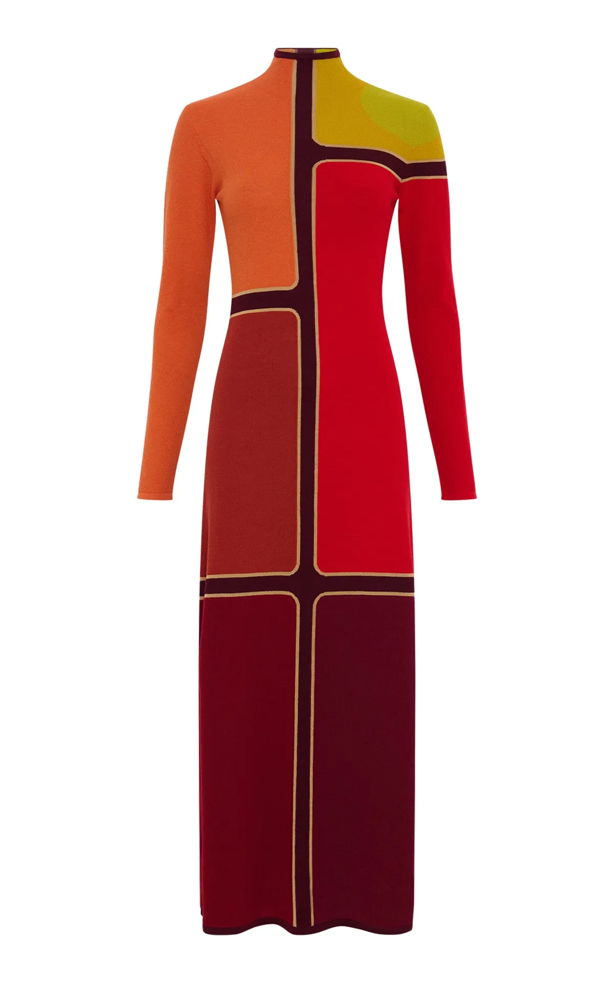 Apollonis Knit Maxi Dress in Multi Merino Wool Cashmere Comfort waistband DoubleLayerReinforcement