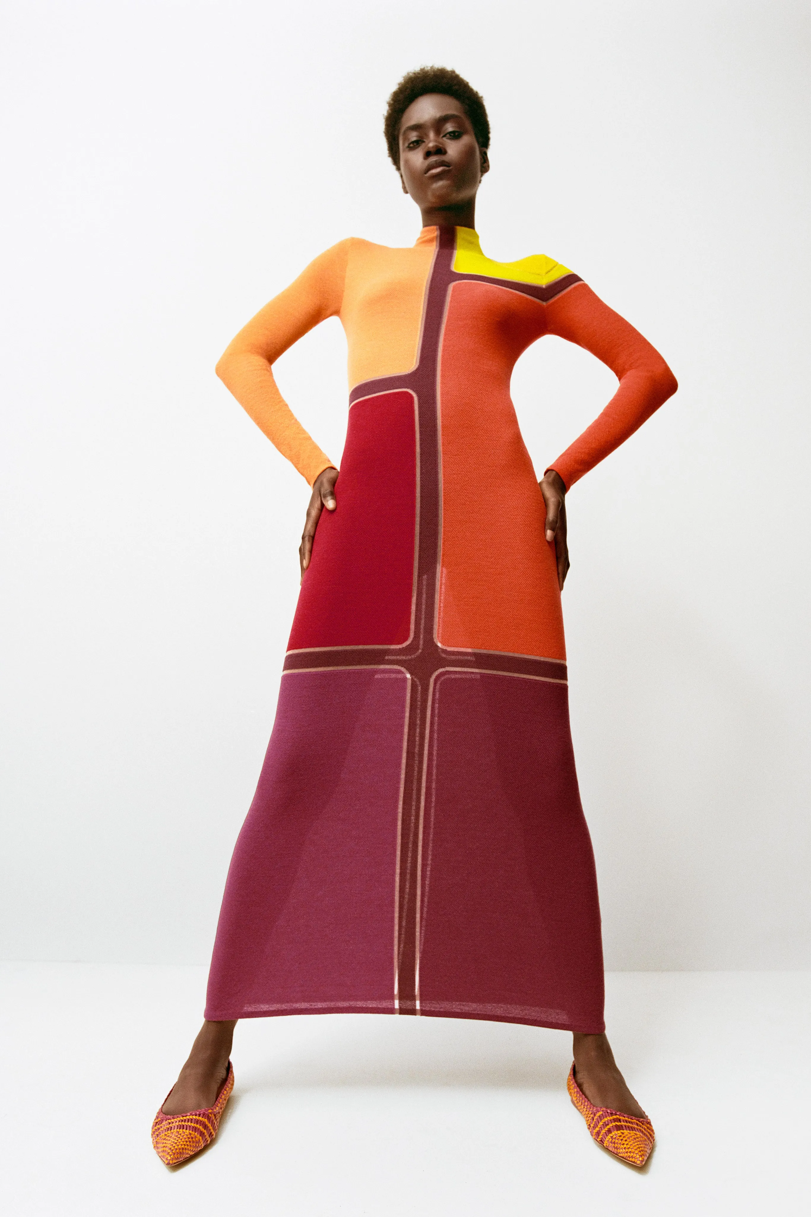 Polish Tone Apollonis Knit Maxi Dress in Multi Merino Wool Cashmere