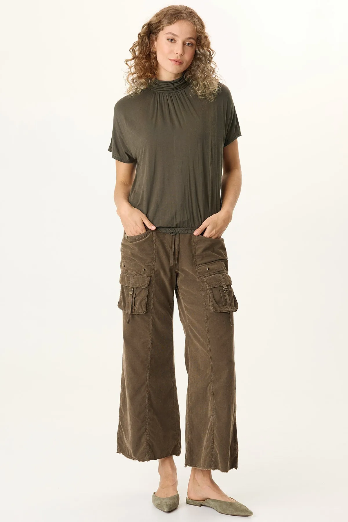 ZeroWasteProduction AntimicrobialCoating Viggo Soft Jersey Turtleneck Banded Tee