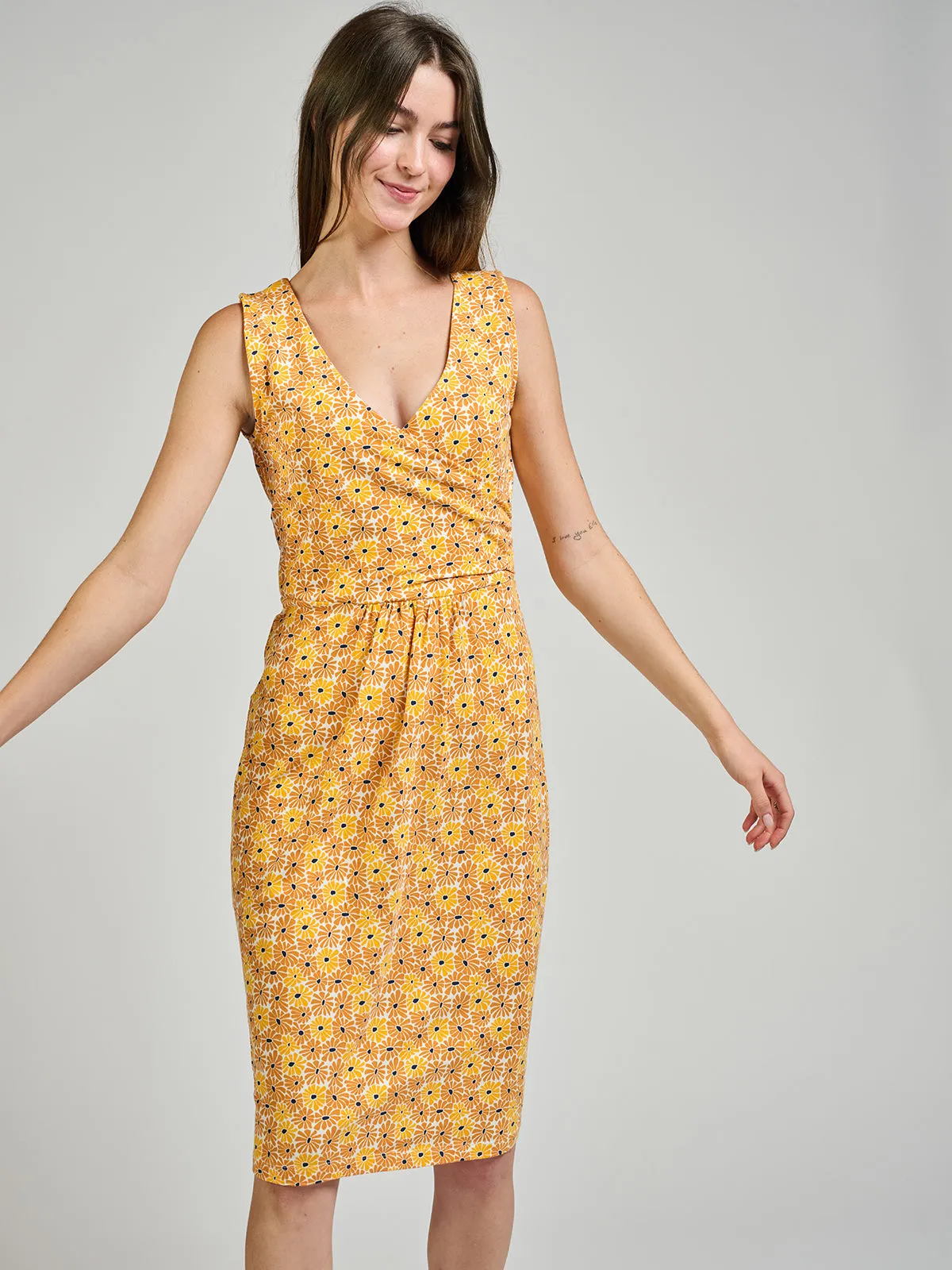 Danica Wrap Dress - Matisse Yellow Cool Edge