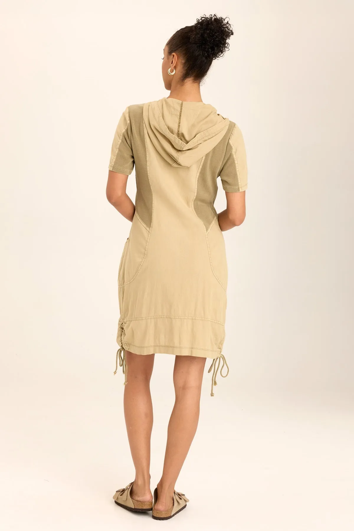 Lenchen Linen/Stretch Hooded Mini Jacket-Dress Downtown Cool