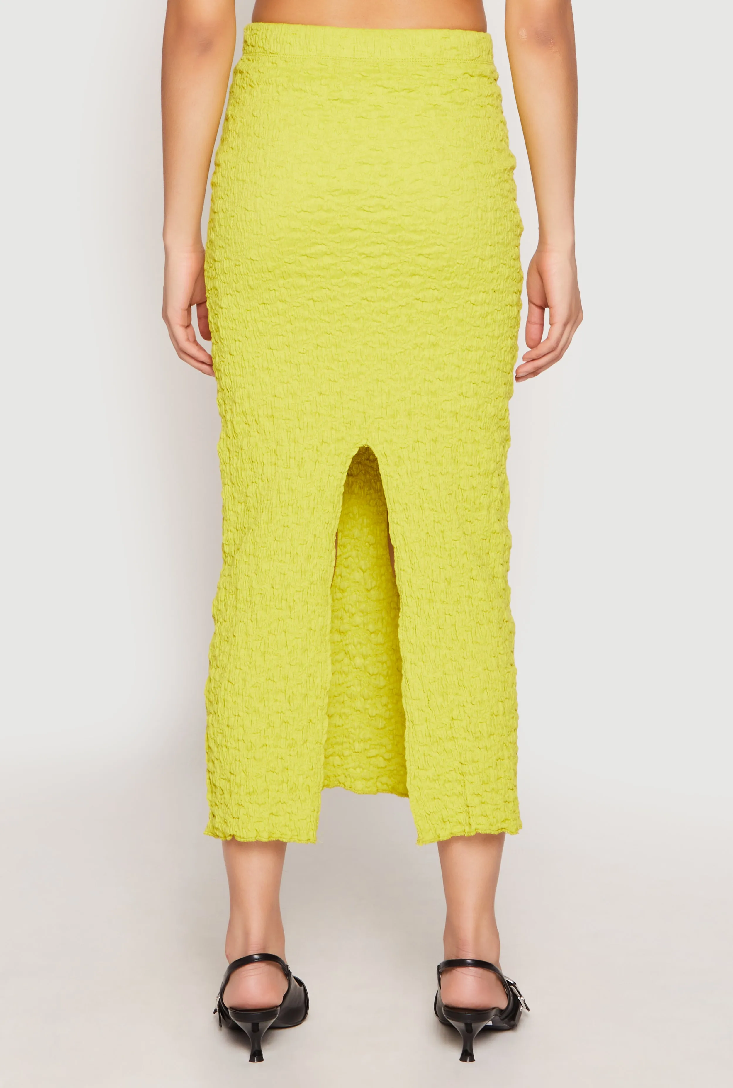 All Day Comfort Almost Famous Textured Knit Back Slit Skirt