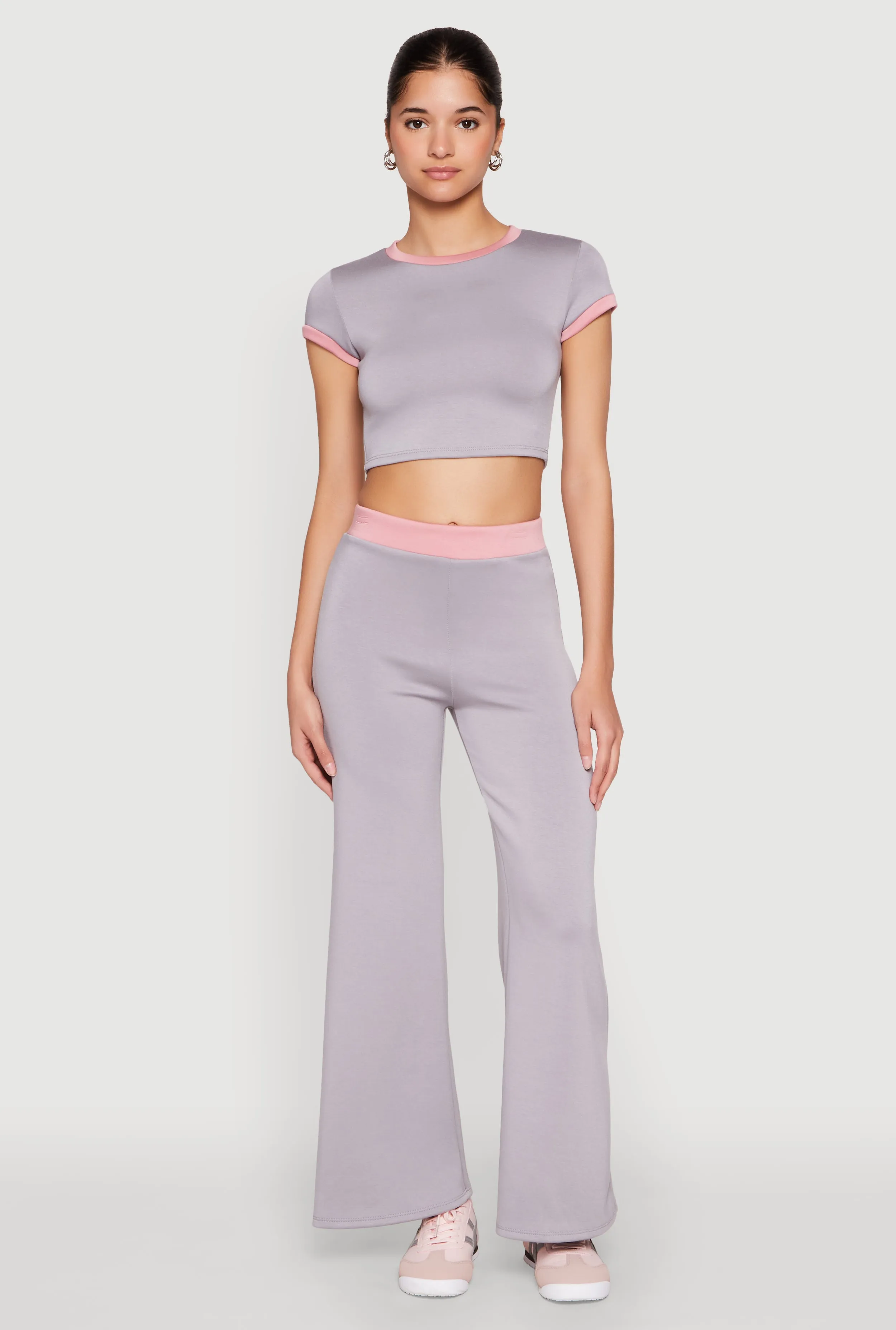 Classic Look Soft and Stylish Short Sleeve Ringer Crop Top