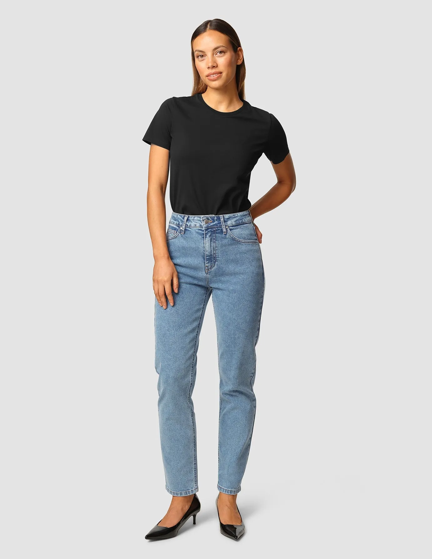 Jeans Tapered Snow Blue Wash Easy Fashion Simple Comfort