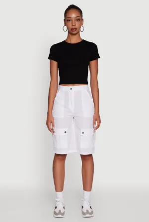 Trendy High Waisted Nylon Cargo Shorts Wedding Gift Reinforced Stress Points