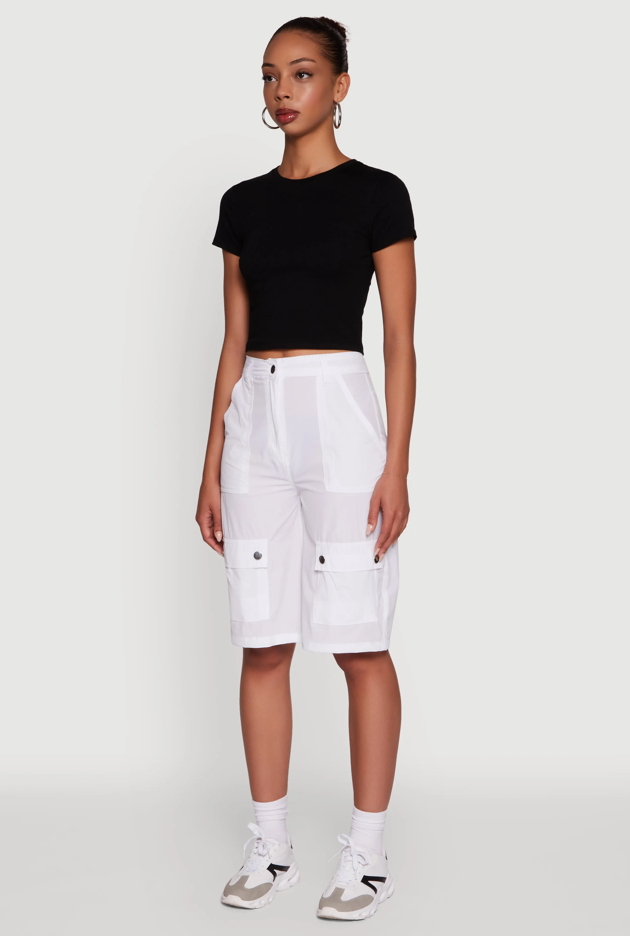 Trendy Style technology industry Trendy High Waisted Nylon Cargo Shorts