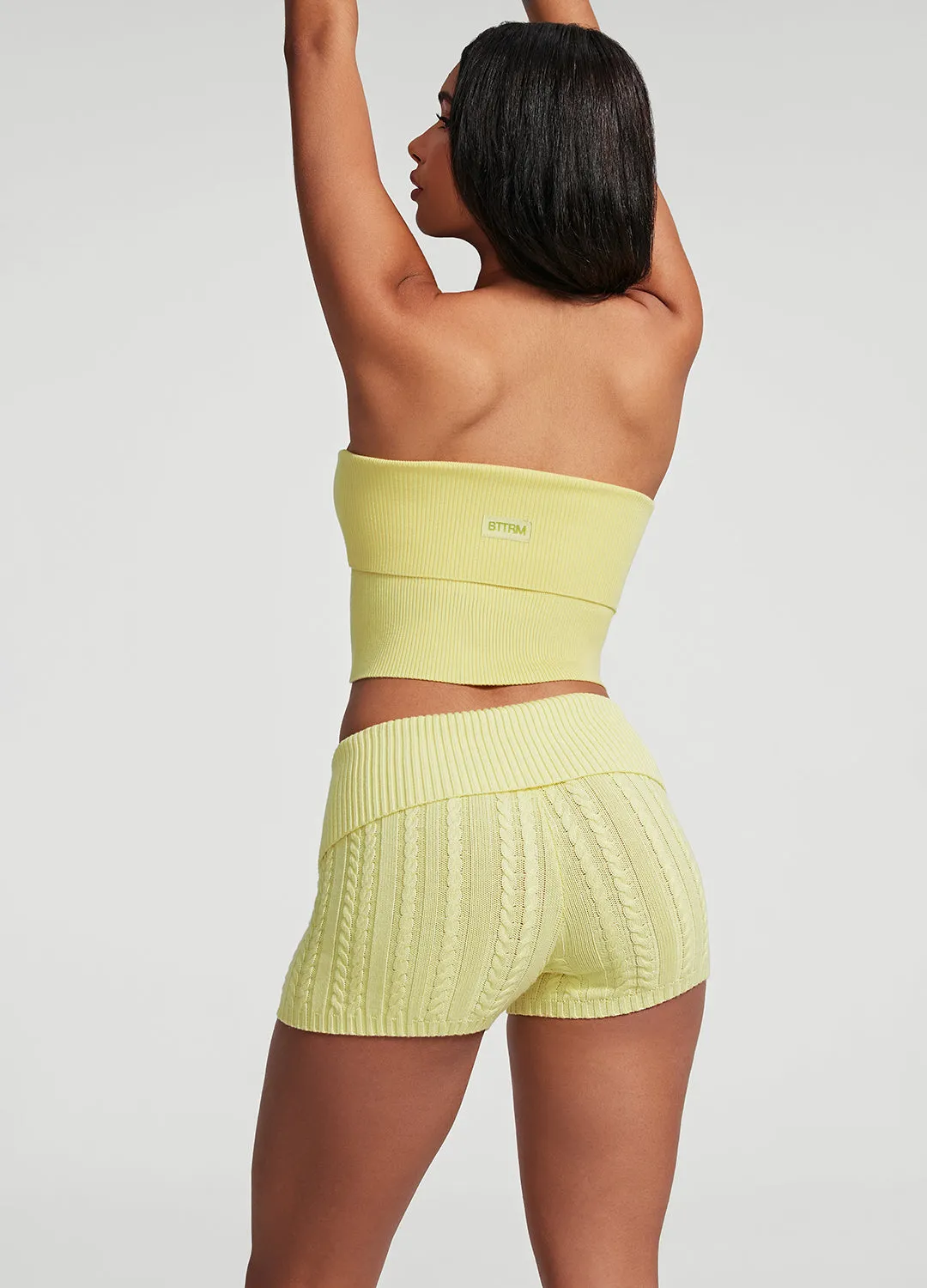 Cable Knit Micro Shorts Quick Release Fasteners