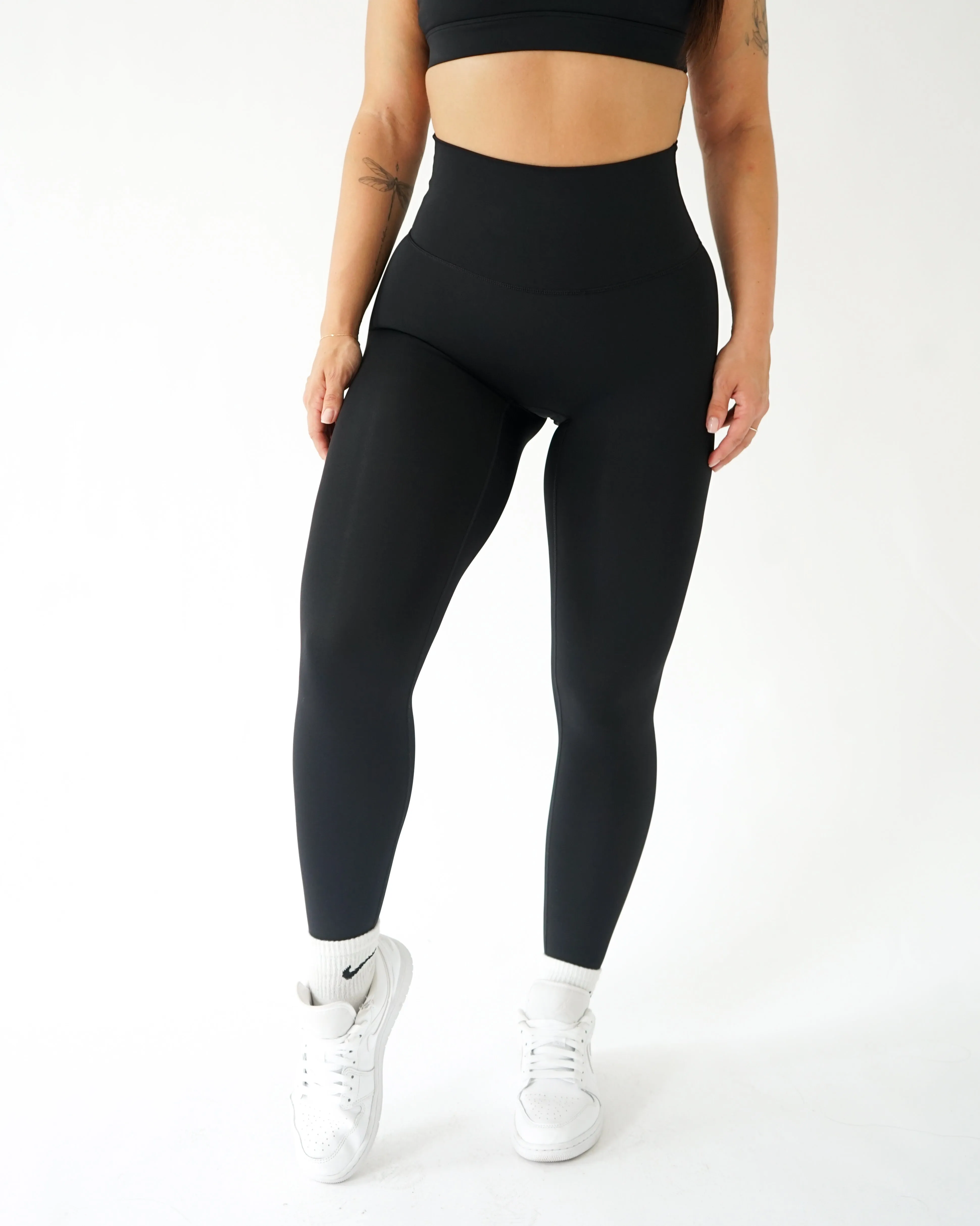 Impact Leggings 25?? - Black Postpartum Fit Gym Workout Casual Day Mesh Panel