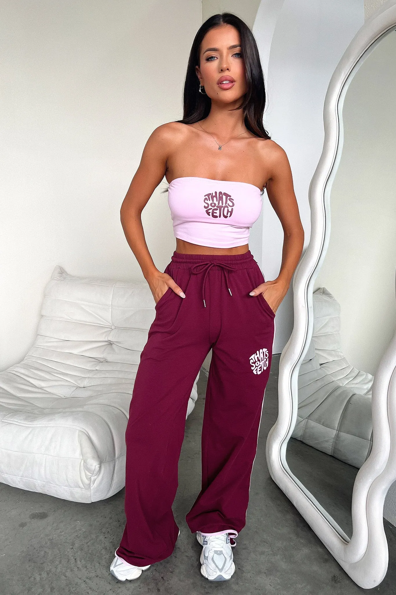 Beckham Bandeau Top - Pink High Collar Protection Design