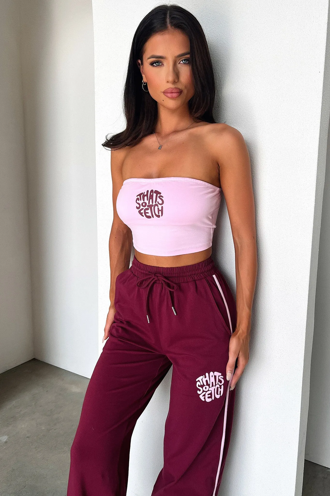 Beckham Bandeau Top - Pink simple design