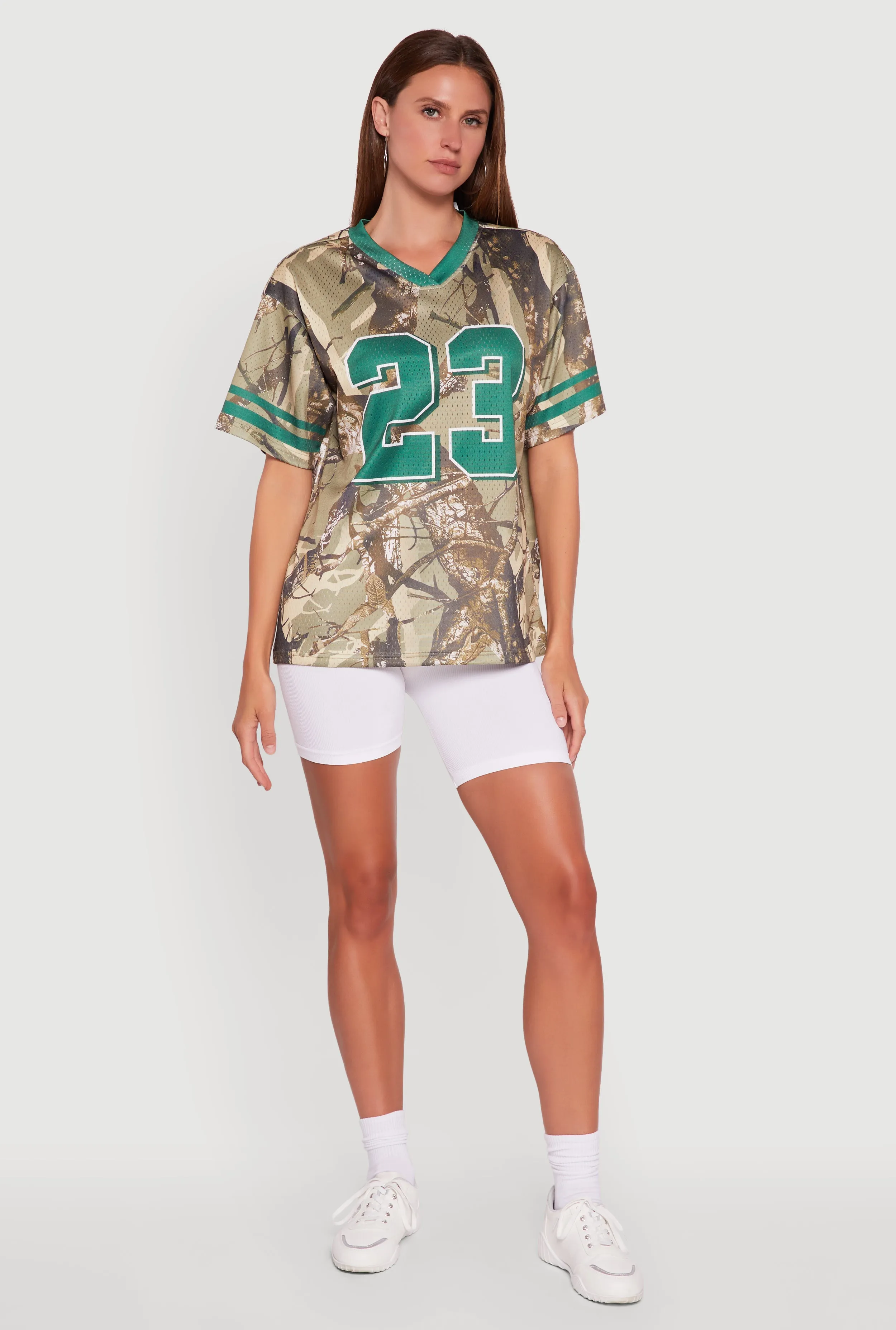 Trendy Style V-Neck Hunter Camo 23 Graphic Jersey