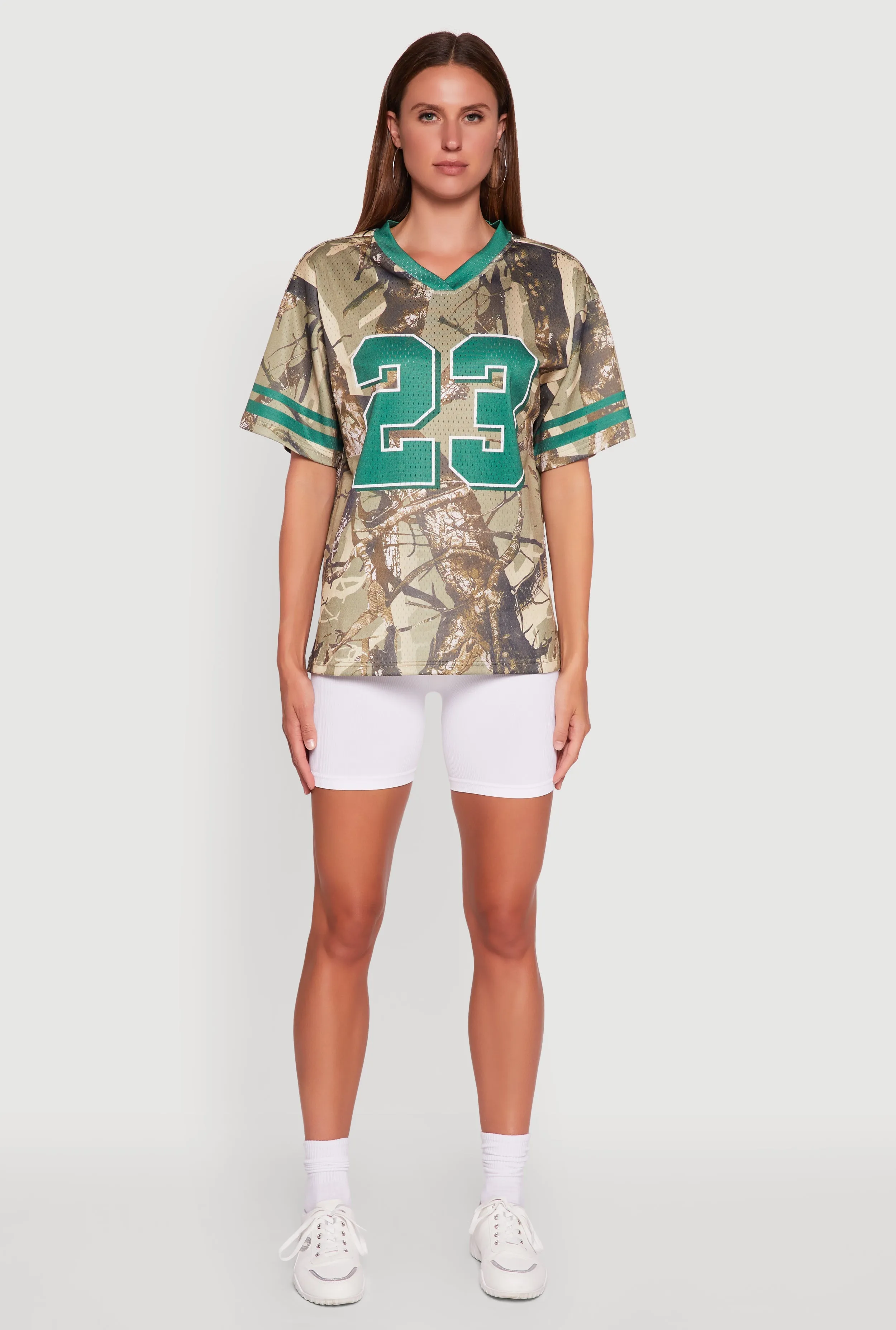 V-Neck Hunter Camo 23 Graphic Jersey Soft and Light Wear