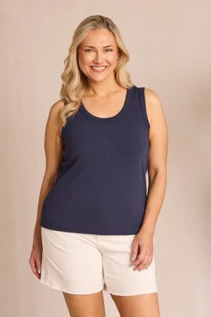 Emergency - response - suitable Adrift Ribbed Singlet in Navy