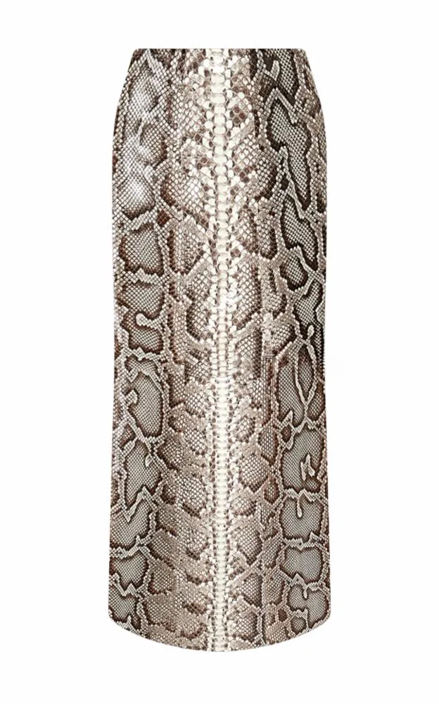 Manuela Midi Skirt in Greyscale Inversa? Snakeskin Cool Nylon HighDurabilityClothing