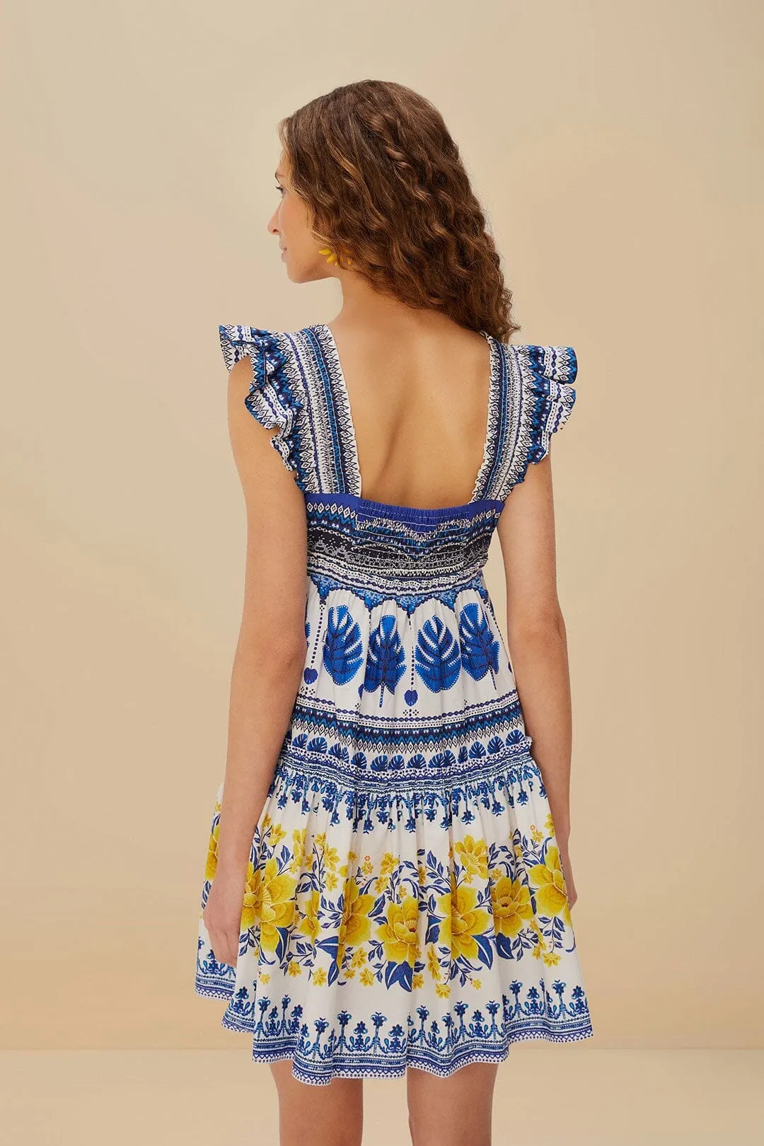 Off-White Zuli Organic Cotton Mini Dress Stylish Wear Full Coverage Back