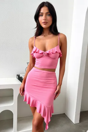Ramina Skirt - Pink Gathered waist