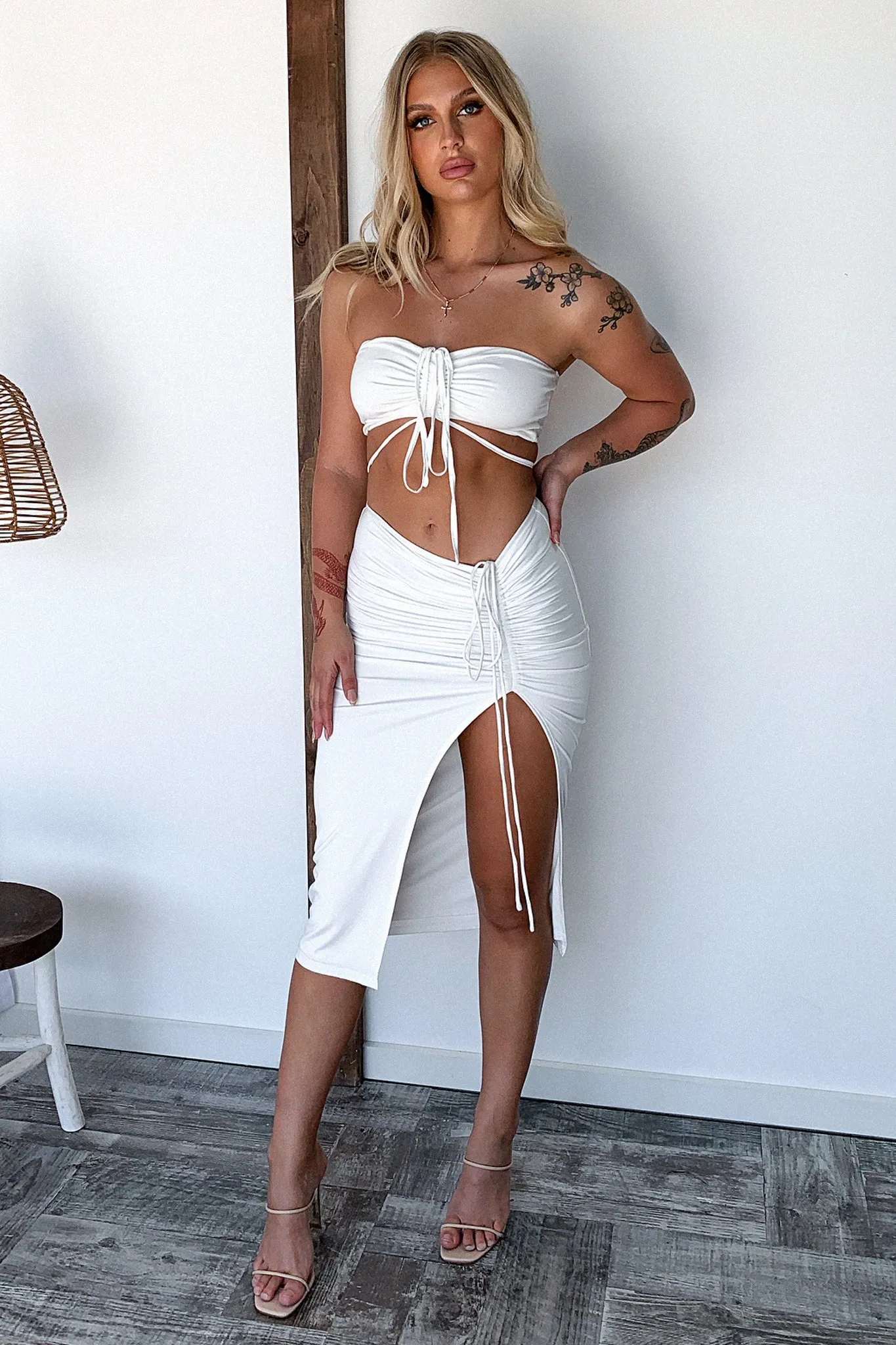 Vegas Skirt - White Bold Edge