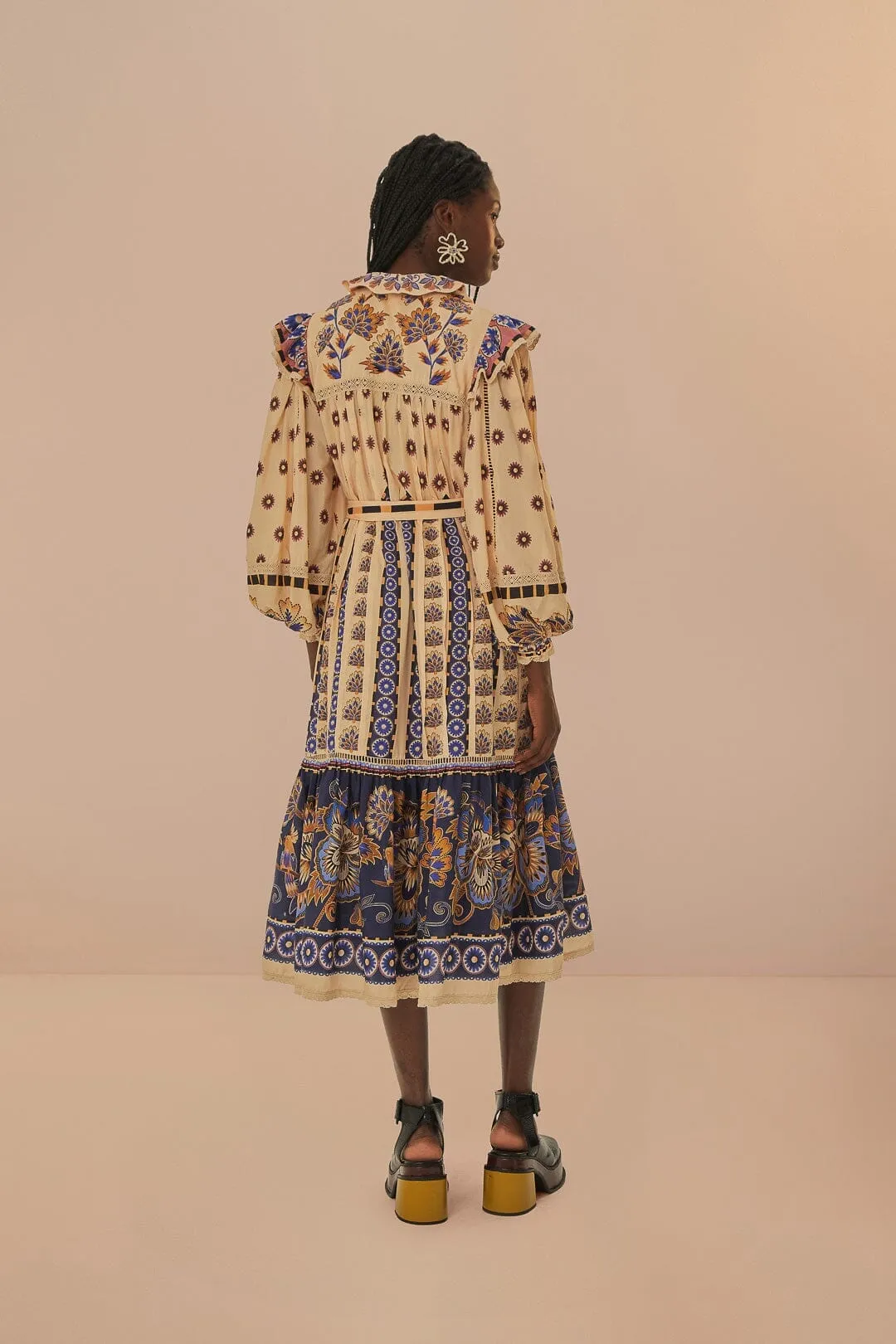 Cream Ainika Maxi Floral Midi Dress Modern Edge