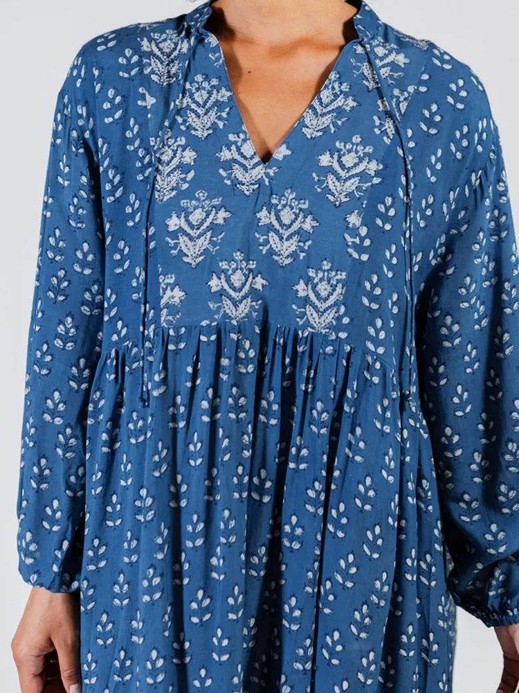 Sohla Mini Dress - Indigo Mix CompressionFreeCuffs