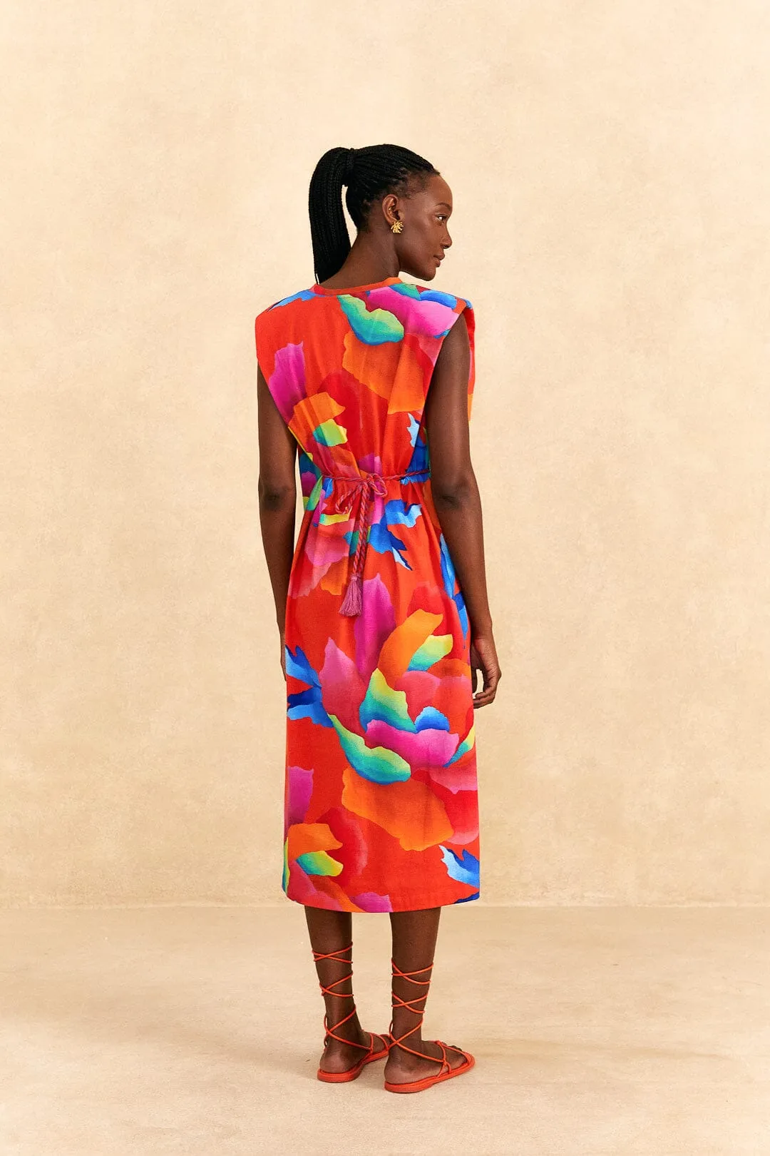 Head Turn Light Soft Red Ombre Chita T-Shirt Dress