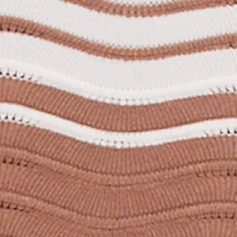 delicate embroidery Silk Drape Color Blocked Wavy Stripe Side Slit Maxi Dress