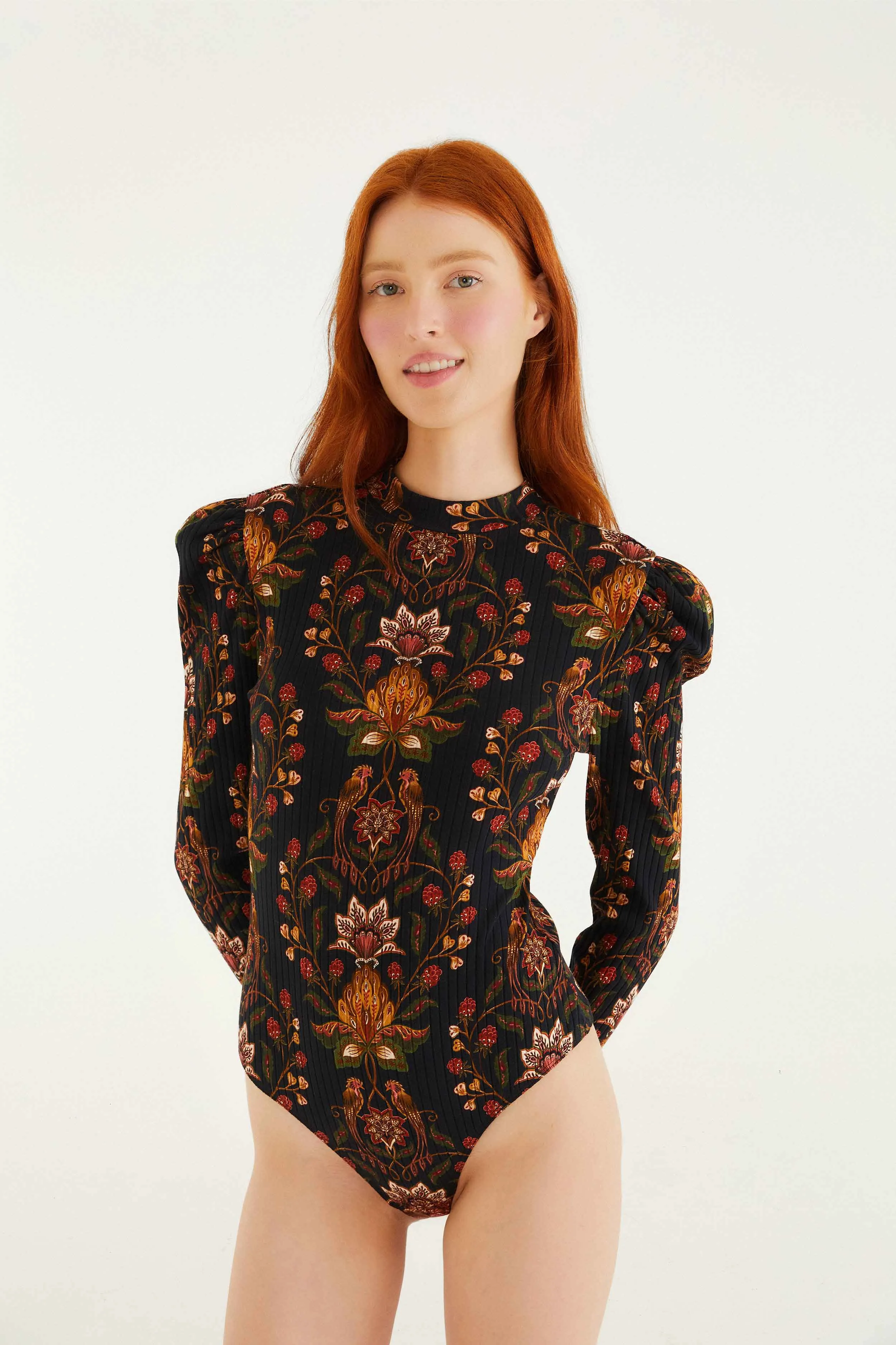 Loose Picnic Black Berry Garden Organic Cotton Bodysuit