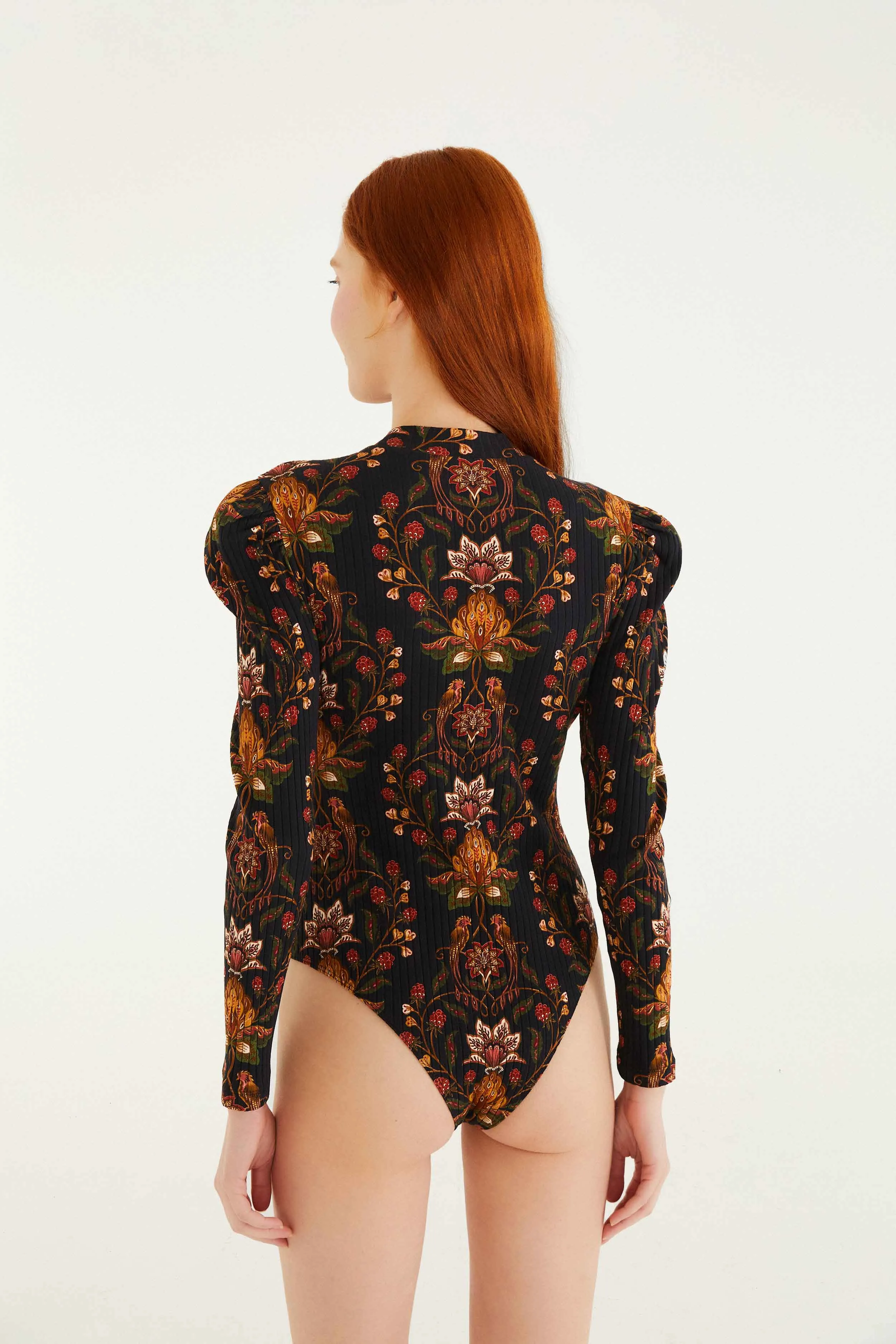Dynamic Unique Active Luxury Black Berry Garden Organic Cotton Bodysuit