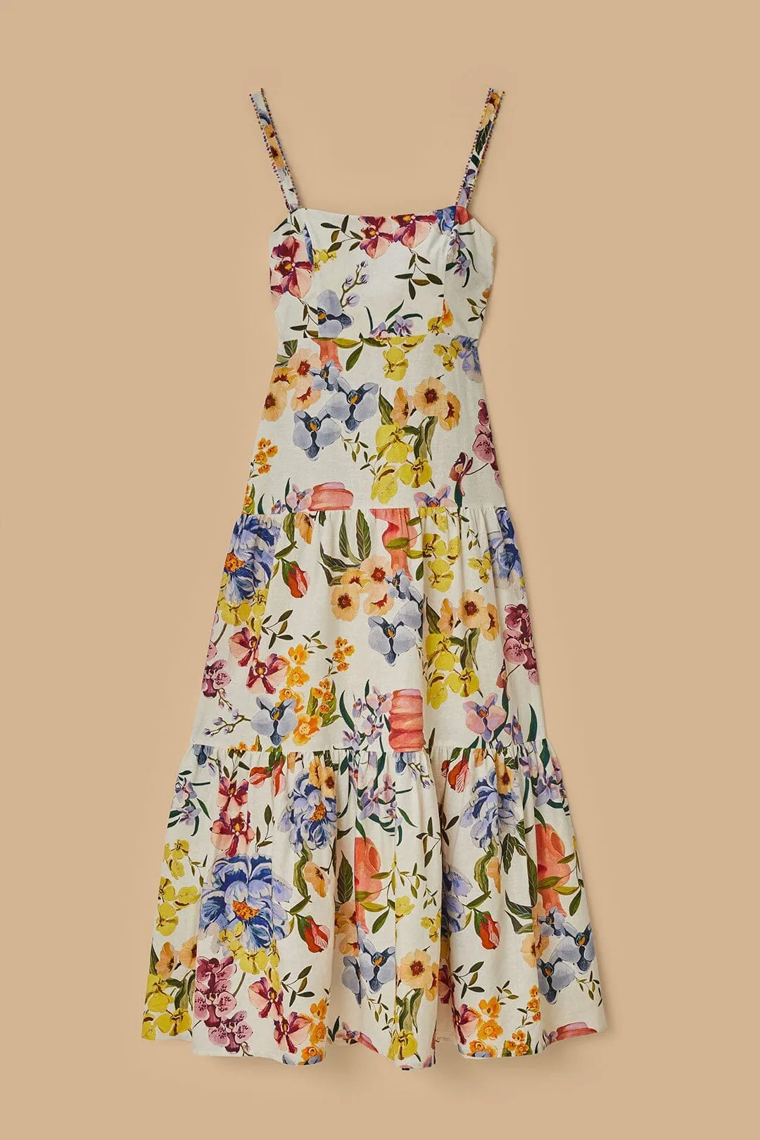 Chic dress for casual outings Off-White Greek Garden LENZING? ECOVERO? Euroflax? Maxi Dress