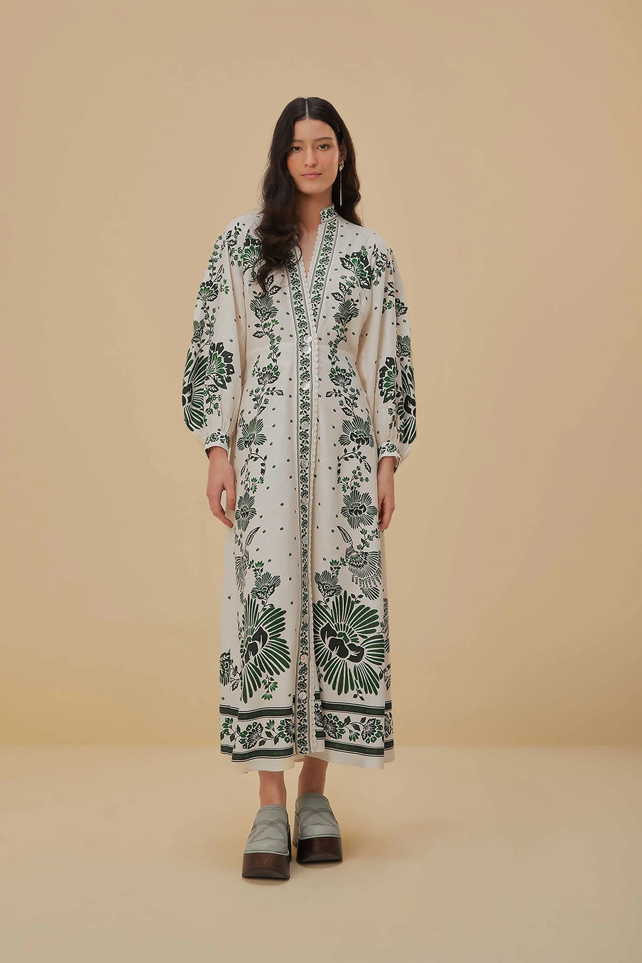 Forest Soul Off-White Maxi Dress Urban View