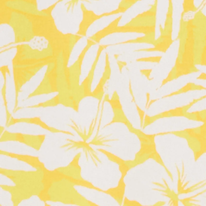 Tropical Floral Print Empire Waist Maxi Dress White Peak