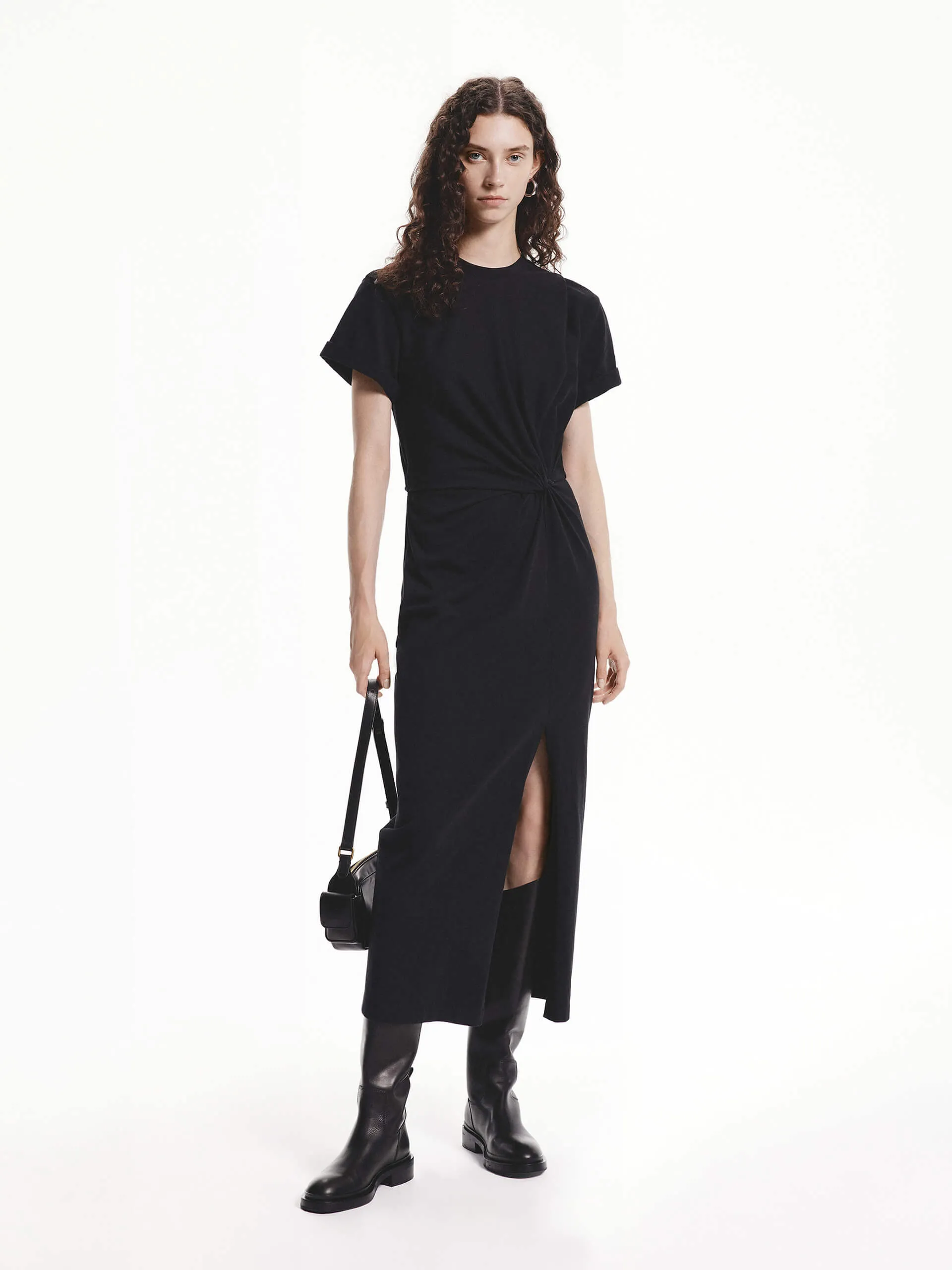 Feminine Charm Twist Detail Midi Dress