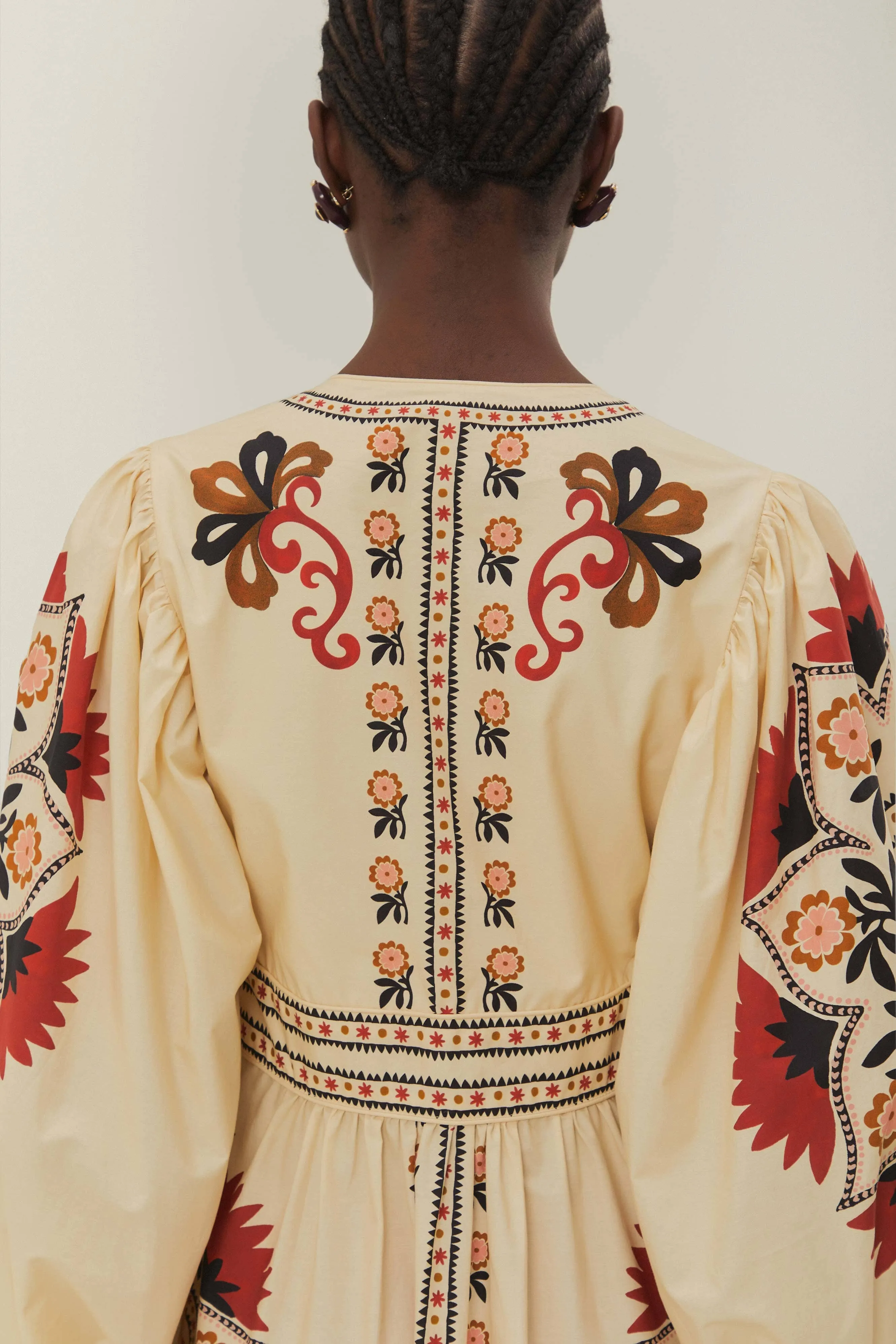 Sun shield Sunset Glow Cream Cashew Mandala Maxi Dress