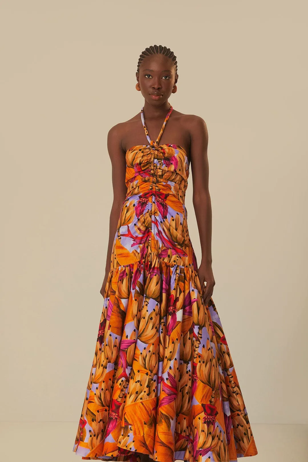 Festival Glow Classic bohemian-inspired dress Lilac Banana Forest Organic Cotton Maxi Dress