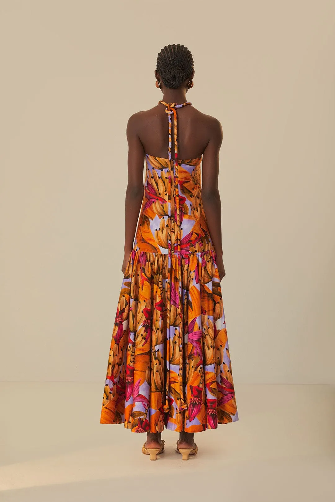 Lilac Banana Forest Organic Cotton Maxi Dress Orange Heat Paris Mood