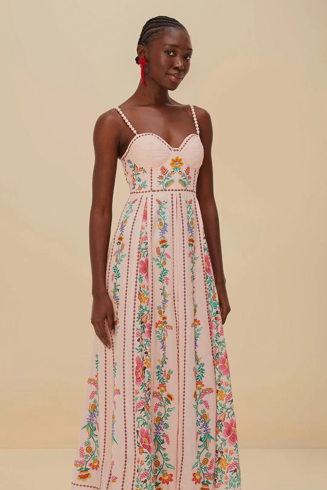 Lavender Field Pink Delicate Forest Maxi Dress
