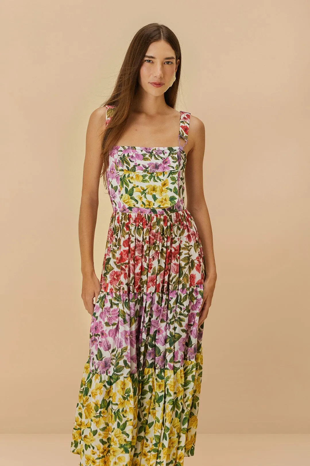 Mixed Bougainvillea Sleeveless Maxi Dress informal gathering